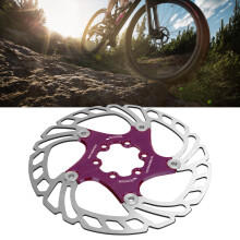 Disque de frein pour VTT en alliage d'aluminium violet de 16 cm avec 6 boulons