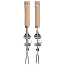 Edelstahl Garten-Hand-Unkrautstecher 310mm mit Buchenholzgriff, rostfrei