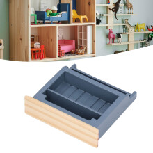 Miniatur-Dübelhaus-Schrank Blau 9x8,5 cm Displaycase aus Verbundholz