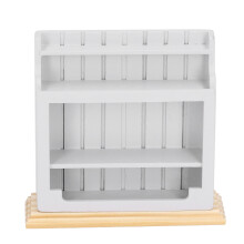 Grey Dollhouse Cabinet Miniature Model 9x8.5cm Composite Wood