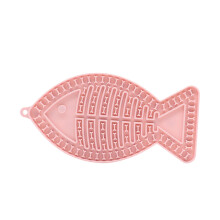 Slow Feeder Cat Bowl, FishShaped Silicone Puzzle Feeder for Cats and Dogs, Anxiety Reduction Mat, Blue Green 20x10cm