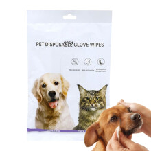 Pet Grooming Gloves with NoRinse Odor Eliminating Wipes for Dogs and Cats, TravelFriendly Cleaning
