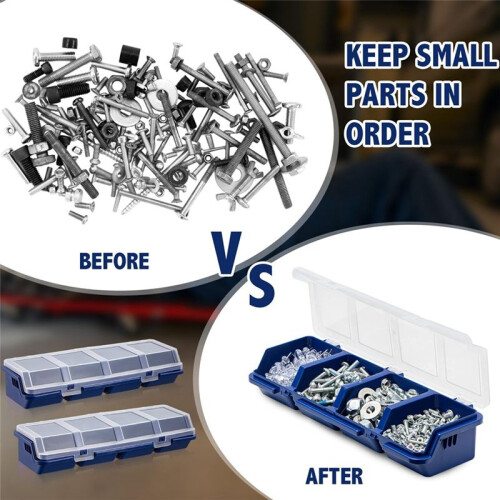 4 Pcs Screw Organizers and Storage Bins with Locks Plastic Hardware Organizer Box with Compartment Bolt Organizer 2