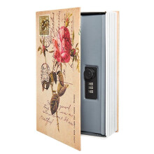 Decorative Book Safe Box with Password Lock, Vintage Faux Book Hidden Safe for Decoration, Secret Diversion Book,B