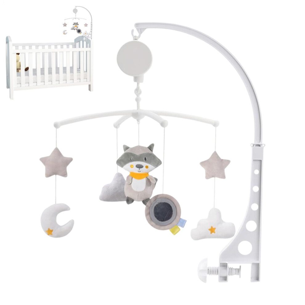 Baby Bed Mobile - Adjustable Nursery Crib Hanger with Soothing Animal Wind Chime for Boys Girls, Playroom and Stroller Use