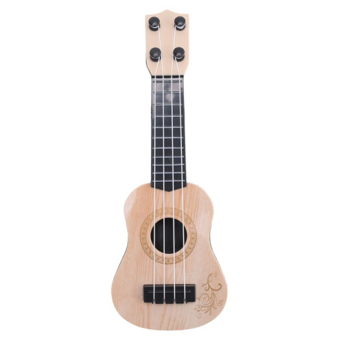 Beige, Klassisk Ukulele Gitarrleksak för Barn, Tidig Utbildning, Liten GitarrfesttillbehöR Justerbar