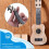 Beige, Klassisk Ukulele Gitarrleksak för Barn, Tidig Utbildning, Liten GitarrfesttillbehöR Justerbar 2