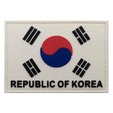 PVC Korea Flag Patch Black White Tactical Morale Patch Weather Resistant 2 Sizes
