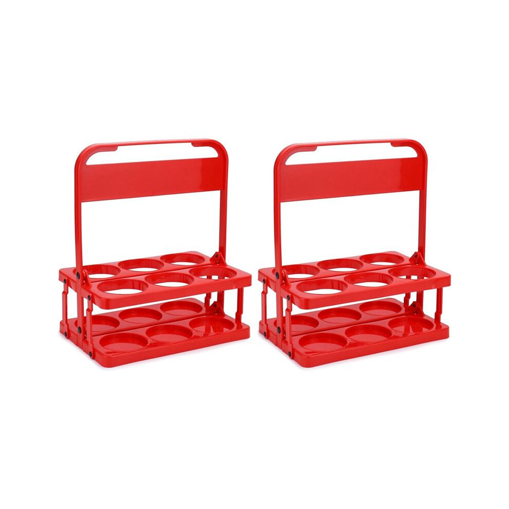 Foldable Plastic Drink Carrier, 2 Pack Red Beverage Carrier, Cup Holder, Beverage Coffee Beer Delivery Holder, Reusable-image-OPC-PPWWQBR-NEW