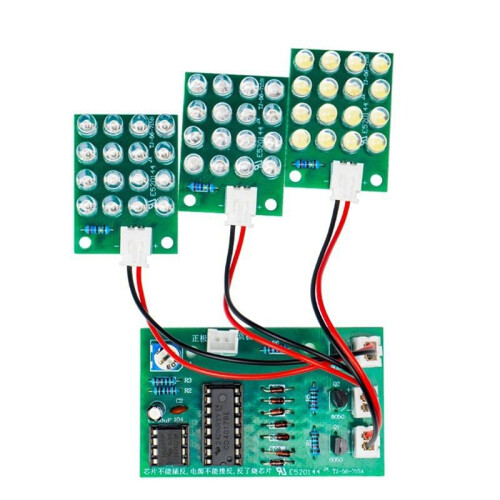 CD4017+NE555 Red White  LED Water Flow Light Kit DIY Learning Electronic Kit Strobe Module Production Design 1