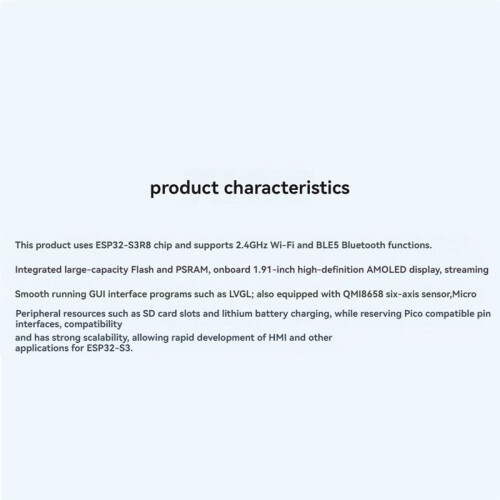 ESP32-S3 AMOLED 1.91 Inch Display Development Board Dual-Core Supports 2.4GHz Wi-Fi  Development Board 2