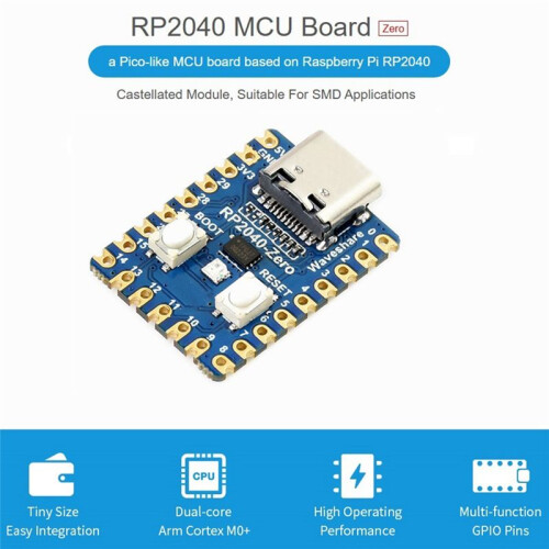 RP2040-Zero Microcontroller Development Board for Raspberry Pi RP2040 Dual-Core Cortex M0+ Processor 2MB Flash 5Pcs 2