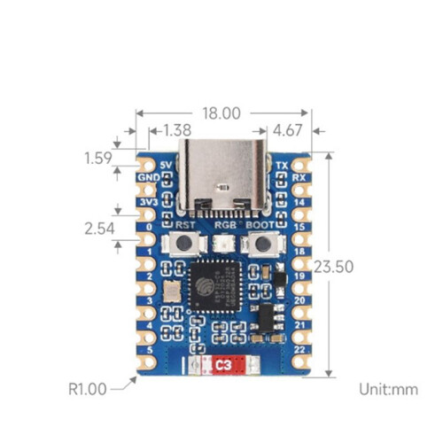 2X ESP32 C6 Zero Development Board WiFi 6 ESP32  Module Dual Processor Supports 2.4GHz WiFi  LE Module 2