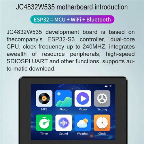 2X ESP32-S3 3.5 Inch Capacitive Touch IPS Display 8M PSRAM 16M FLASH for  LVGL Development Board 2