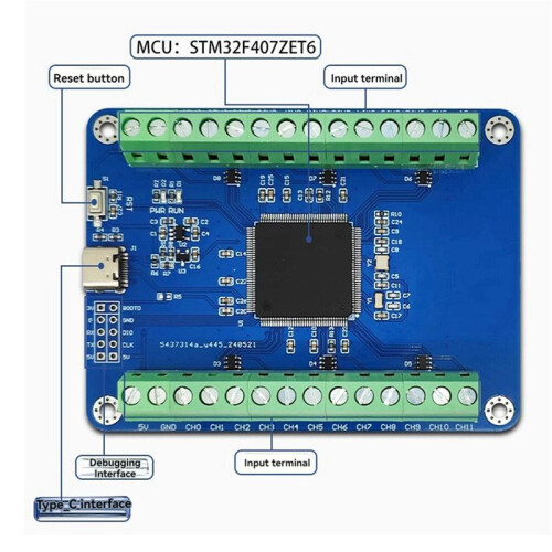 2X Sampling Module STM32F407ZET6 24-Channel 12Bit AD Sampling Module Data Acquisition Type-C Interface Module