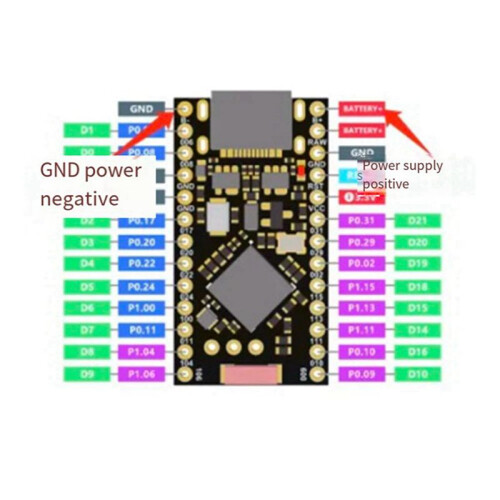 2X NRF52840 Development Board Supermini Compatible for Nice  V2.0  Charging Management 1