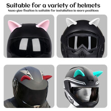2 pièces d'oreilles de chat en silicone pour casque 6x6 cm colorées