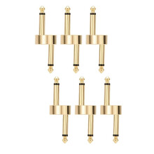 6PCS Guitar Effect Pedal Connector Pedal Couplers Connector Plug Metal Solder Connection Coupler Crank Jumper Patch