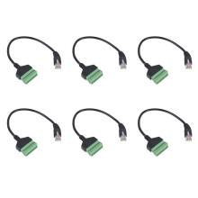 6X RJ45 Screw Terminal Connector Cable RJ45 Male to 8 Pin Extension Cable Lead for Cat5/6/7 Ethernet AV CCTV DVR