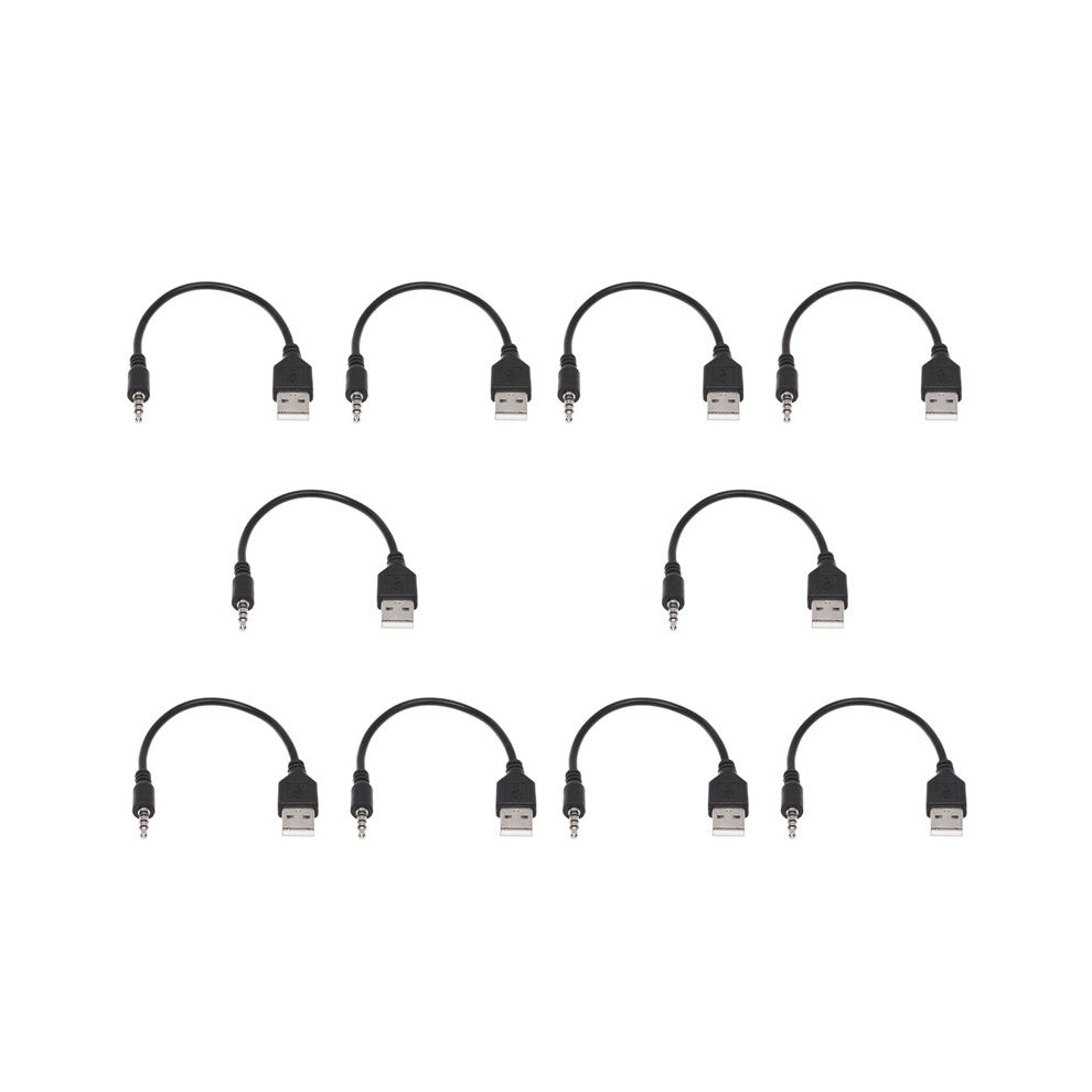 10X 3.5Mm Plug Aux Audio Jack To Usb 2.0 Male Charger Cable Adapter Cord For Car Mp3 4711095999648