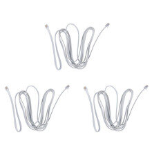 3X 6P6C RJ11 Telefon Nebenstelle Fax Modem Kabel 9.8Ft Länge Weiß
