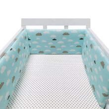 Breathable Cotton Crib Bumper Pads AllRound Baby Cot Protection Soft Padded Rail Cover 150x30