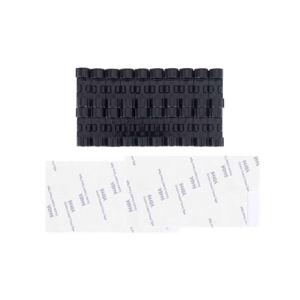 20Pcs/Lot Wire Fixing Clamp Clip Desktop Wire Clear Clips Holder Clamps Cable Clip Device Usb Cord Clips Holder Organiser(Black) 6031160440171