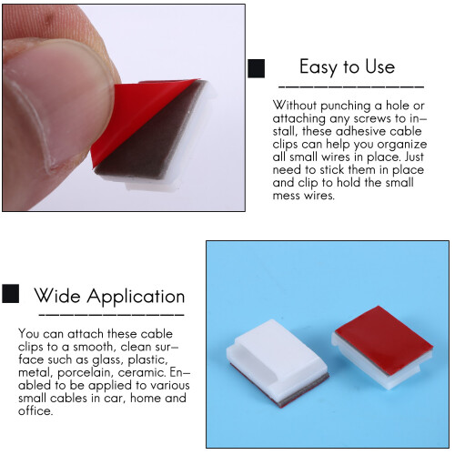 Adhesive Cable Clips, 100Pcs Wire Clips Management 2