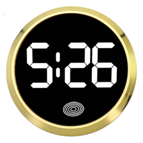 Touch Type Car Clock Gold Interior Watch for Easy Time Management While Driving, Sleek Design and User-Friendly Features