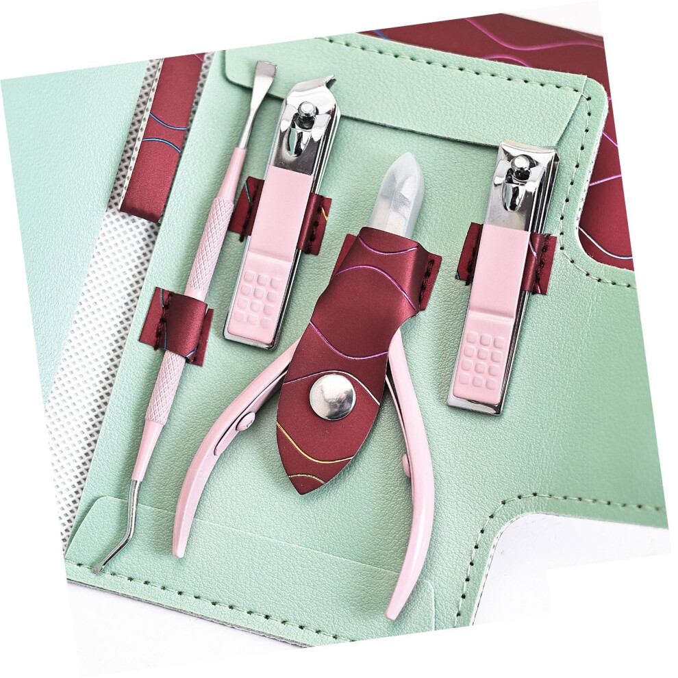 Cuticle Trimmer with Cuticle Pusher and Remover Nippers for Fingernail and Toenail Care, Professional Manicure Pedicure Tools