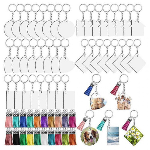 Round/Square/Heart Shape Sublimation Blank Keychains DIY Blank Keychain 2