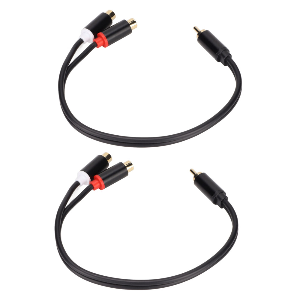 2Pcs Rca Y Cable Splitter 1M Male To 2F Plated Stereo Splitter For Hdtv Gold 8421376373277