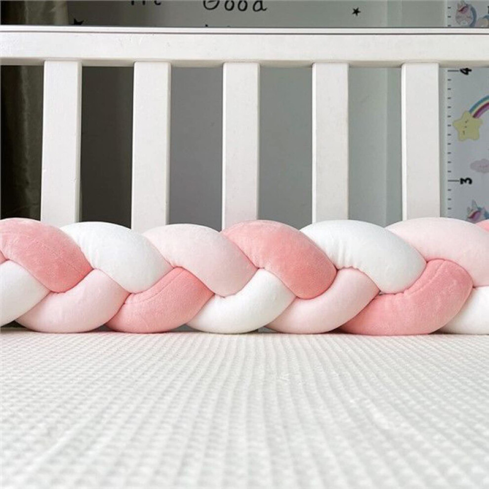 Braided Knot Baby Cot Bumper Soft Cotton Breathable Cushion for Crib or Newborn Lounger 4M A15