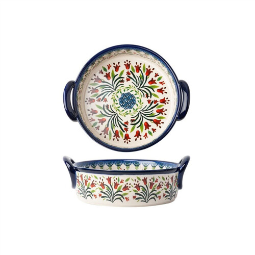 Ceramic Lasagna Baking Dish with Handles, Oven Safe Deep Pan, Heat Resistant 18.5cm