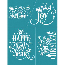 Merry Christmas Silk Screen Printing Stencil Plaque Handbag Wood Sign