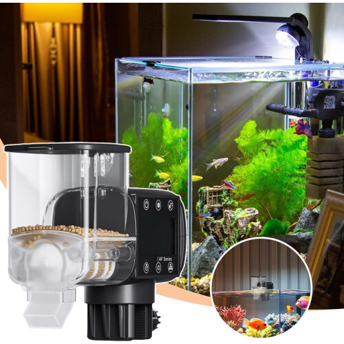 Automatic Fish Feeder with Timer, Programmable Aquarium Food Dispenser, Adjustable Portion Control 1