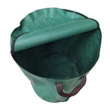 Large Garden Waste Bag with Lid, Outdoor Folding Trash Can for Yard, 45x76cm WeatherResistant