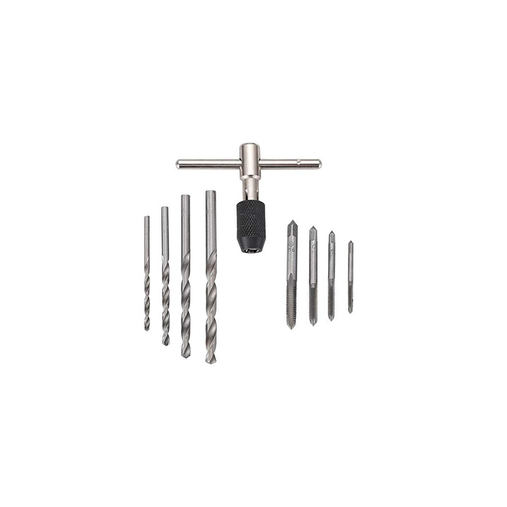 9Pcs/Set Hand Screw Thread Reamer Set M3/M4/M5/M6, Metric Taps, 4 Twist Drill Bits, Wrench Hand Tools 9187378490419