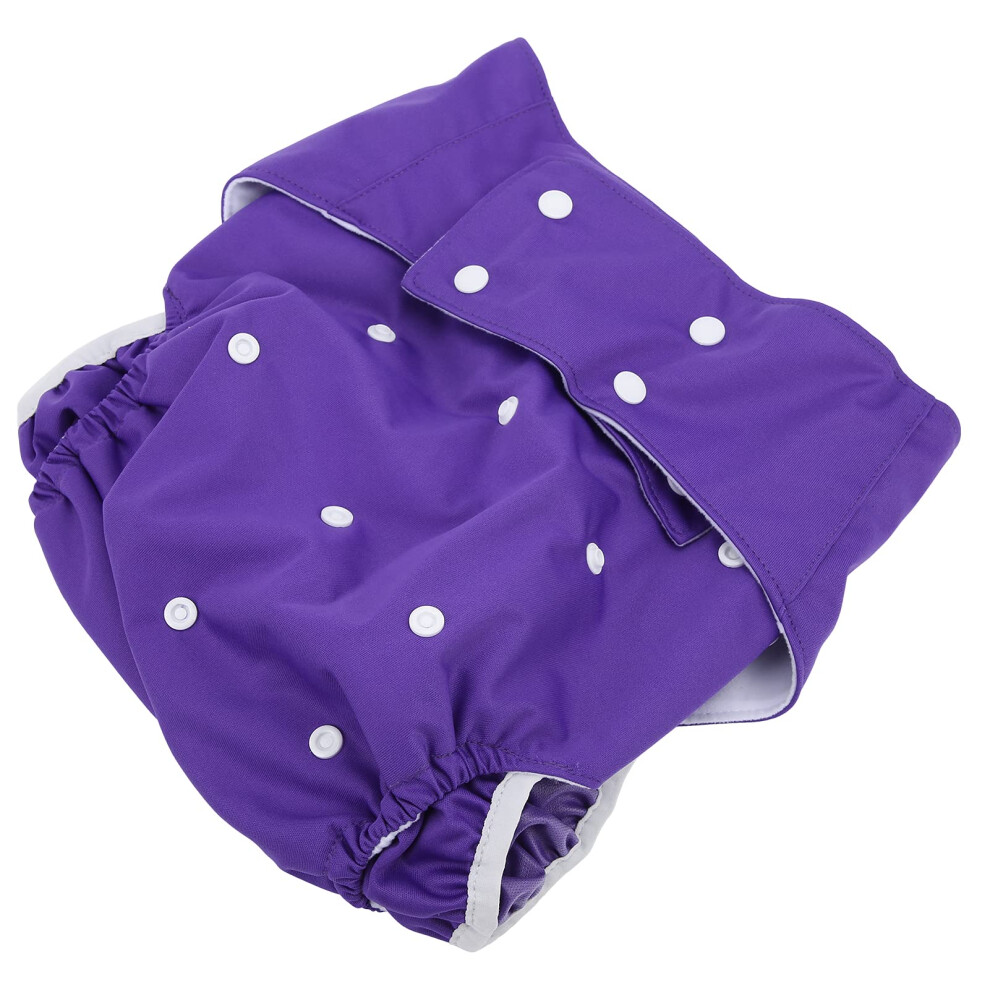 Purple Adult Cloth Diapers Leakproof Adjustable Fit Reusable Washable For Elderly Incontinence