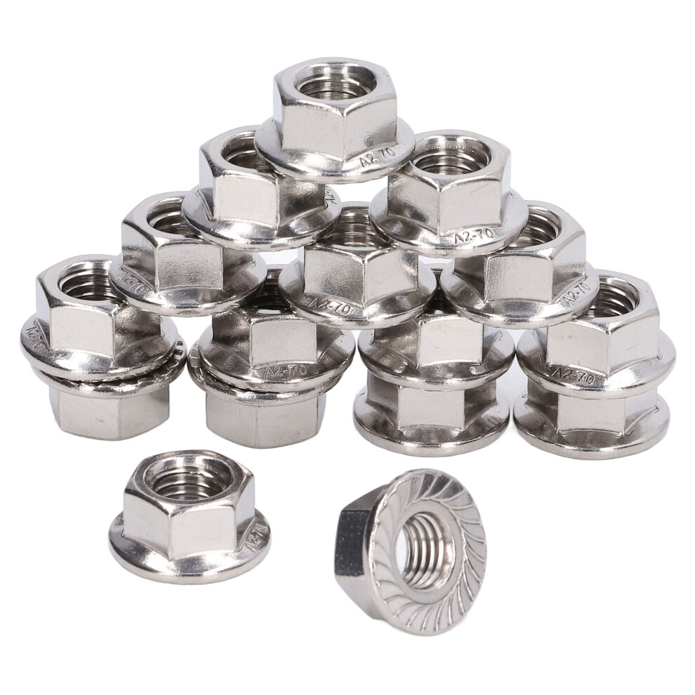Set Of 50 M8 Stainless Steel Flange Nuts For Fixing Maintenance & Diy Projects 9491376377369