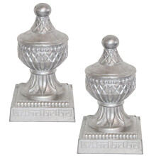 Fence Post Caps 2 Pack Silver Aluminum 100x100mm Weather Resistant UV Protection for Deck and Gate