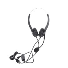 Fones de ouvido para comunicação empresarial, com controle de volume e mudo ajustáveis, microfone com cancelamento de ruído e áudio de alta