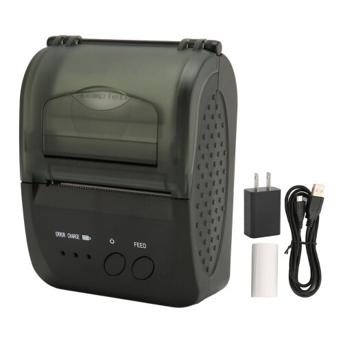 Thermal Receipt Printer for POS Systems, Portable POS Printer Compact Bluetooth Receipt Printer with Fast Printing and Serrated Blade, Rechargeable