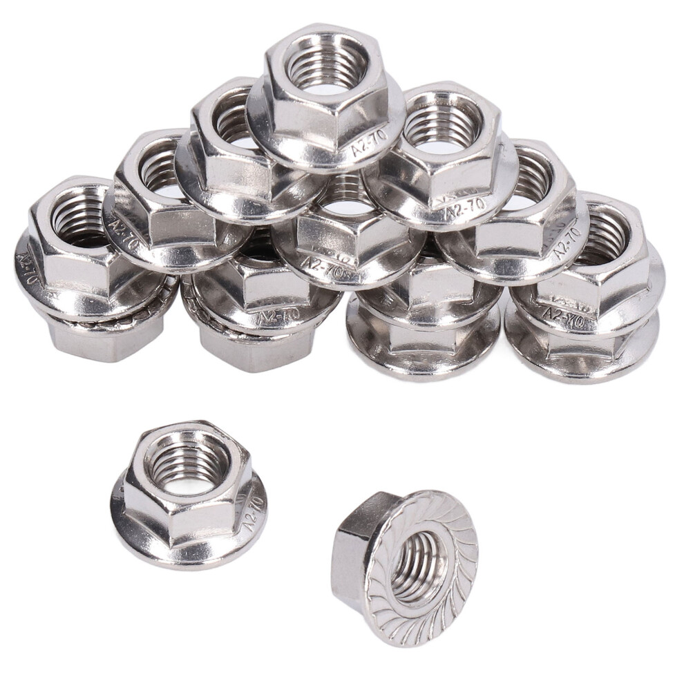 50Pcs Stainless Steel Flange Nut Kit M3-M12 Fixing Fasteners Set For Maintenance 3721376377974