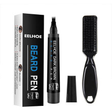 Beard Filling Pen Kit with Four Prong Beard Filler Pencil and Male Shaping Brush for Moustache Repair and Coloring