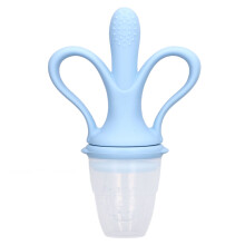 Food Grade Liquid Silicone Teether Multi Functional Baby Feeder Soft Elephant Design BPA Free with Easy Cleaning and Protective Cap for Teething