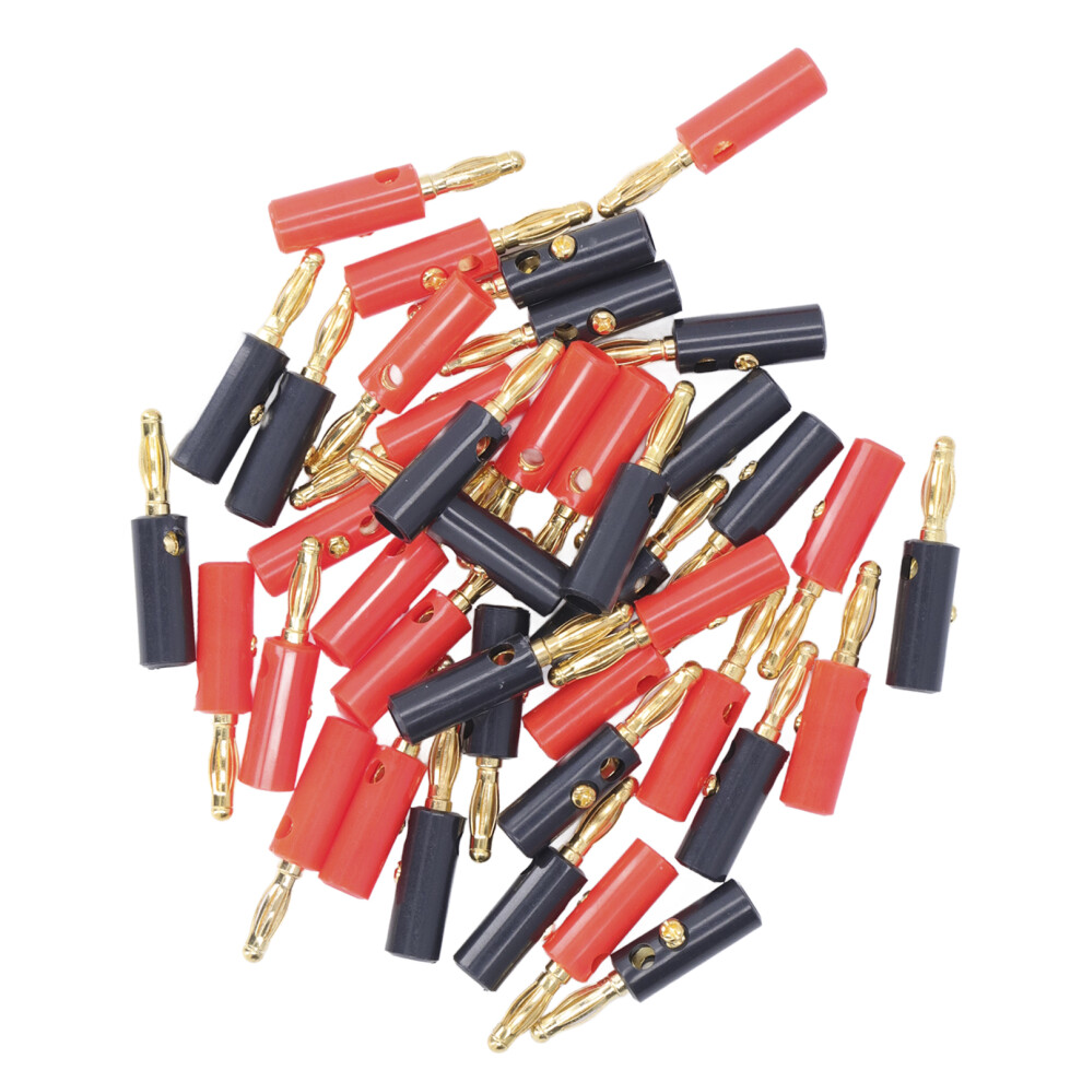 Universal 40Pcs Banana Speaker Wire Connectors 4Mm Gold Plated Brass Red Black 8321376380353