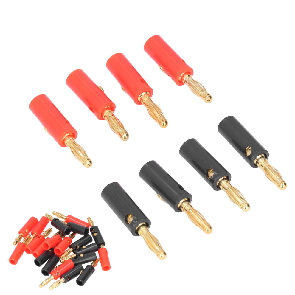 20Pcs 4Mm Banana Speaker Plugs With Open Screw Type For Audio Systems Gold 6911382323578