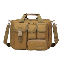 14.1-Inch to 15.6-Inch Briefcase Computer Bag for Men - Multifunctional Laptop Messenger Bag in Khaki for Work and Business