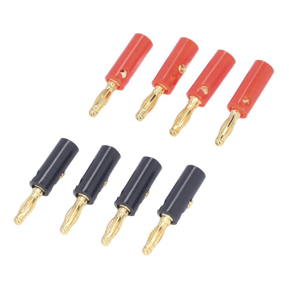 40Pcs 4Mm Gold Brass Banana Plugs For Speakers - Red And Black 7691382323585